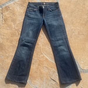 7 For All Mankind Womens Indigo Wash Bootcut Jeans (Size 25)